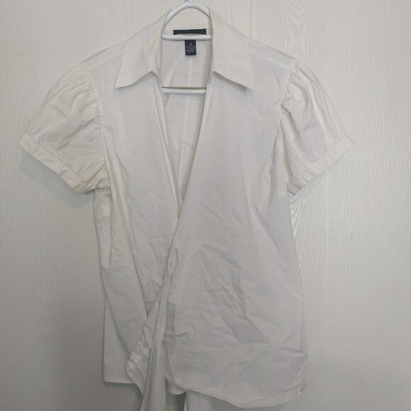 Elegant wrap around white blouse - Picture 1 of 3